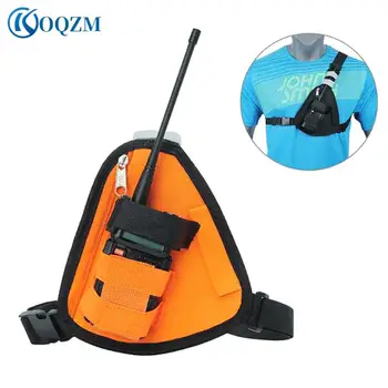  Állítható rádiós kábelköteg táska elülső csomag háromszög mellkastáska tasak tok hordtáska walkie talkie-hoz
