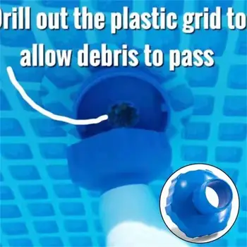 Pool Skimmer Dross szagelszívó adapter szűrő törmelékszűrő tiszta tisztító kék Könnyen telepíthető Univerzális medence tartozékok Eszközök