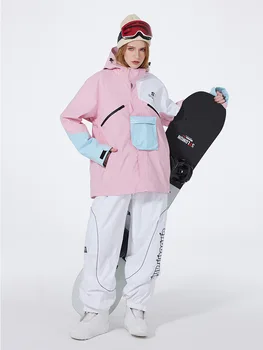 Síruha Női Férfi Vízálló Sűrített meleg Szélálló síruházat Kapucnis snowboard felszerelés Férfi női síkabát nadrág