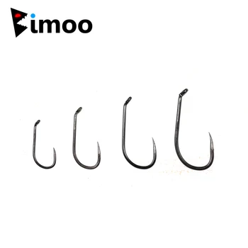 Bimoo 20DB #12 #14 #16 #18 Barbless Fly Tying Dry Fly Hook Strong Caddis Fly Tying Hooks Black Nickle