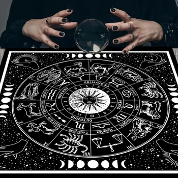 Négyszögletes flanel Tarot oltárszövet kártya Társasjáték asztrológia orákulum kártyapad asztalborító kártya szőnyeg jóslatos terítő