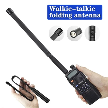 Walkie Talkie kétsávos taktikai antenna SMA anya 144 / 430MHz Ham rádió összecsukható nyereségantenna BaoFeng BF-888S UV5R UV82 számára