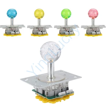 LED arcade joystick, 12V színes, megvilágított joystick, amely 4-ről 8-ra kapcsolható Arcade Machine Crane Machine