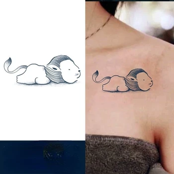 Aranyos lusta oroszlán rajzfilm gyümölcslé tetoválás matricák nőknek vízálló ideiglenes tetoválások Y2K hamis tetoválások Tatto Fesztivál matrica művészet