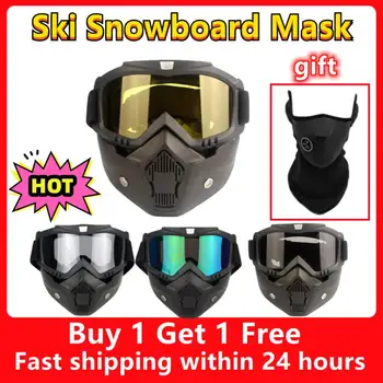 Unisex sí snowboard maszk motoros síszán szemüveg szélálló motocross kerékpáros üveg védőszemüveg szájjal Sí kiegészítők