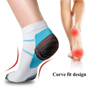 USHINE Új Sport Men Women Unisex lábkompressziós zokni talpi fasciitisre Sarok sarkantyú Arch fájdalom Lélegző zokni