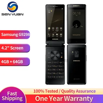 Eredeti Samsung G9298 Mobiltelefon Dual SIM 4.2'' 4GB RAM 64GB ROM 12MP + 5MP 1080P@30fps négymagos flip Android okostelefon