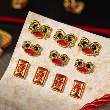 Újévi körömművészet Kínai körömvarázsok Oroszlán tánc köröm strasszok Manikűr kiegészítők Kínai újévi köröm dekorációk