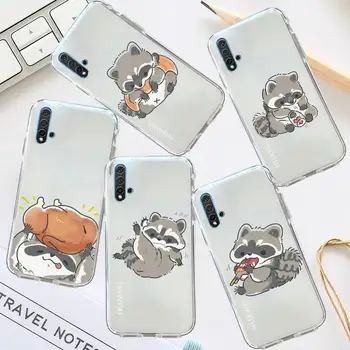 mosómedve aranyos rajzfilm állat Phone Case átlátszó Huawei becsület P mate Y 30 40 20 50 8 70 10 9 a i x c pro lite prime smart