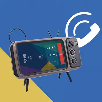 3 az 1-ben vezeték nélküli retro TV Mini hordozható Bluetooth hangszóró Mobiltelefon tartó állvány hangszóró retro képkeret lány ajándék