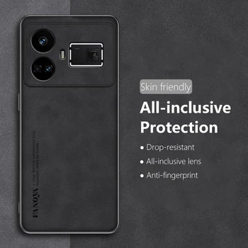 Oppo Realme GT5 telefontokhoz Luxus bőr matt ultravékony ütésálló puha szilikon élek Aranyos hátlap OppoRealmeGT5