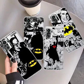 Superman Batman átlátszó tok Xiaomi Redmi Note 13 12 10 11 8 9S 9 12C 10C 9A 9C K40 szilikon puha telefontok