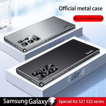 Samsung Galaxy S23 S21 S22 ultra tok esetén Fém mágneses kamera védőburkolat S23-hoz az alumíniumötvözet ultravékony burkolata