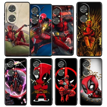 Avengers Hero Deadpool Huawei P50 P20 P30 P40 5G P10 Pro Lite E Plus P9 Lite Mini szilikon puha fekete telefontok tok Capa