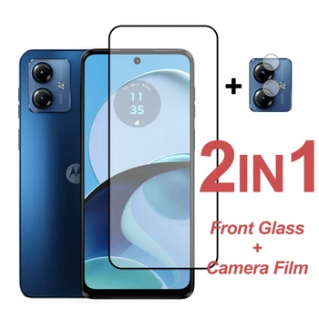 Motorola Moto G14 üveg teljes fedelű védőüveg edzett üveghez Moto G14 kamera lencse film képernyővédő fólia a Moto G14 készüléken