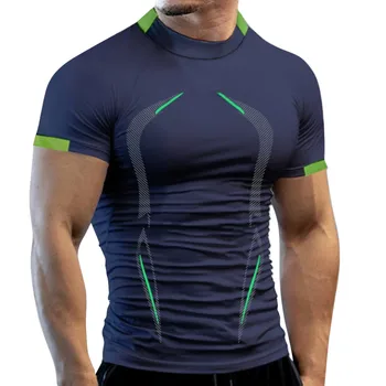 Férfi futópóló Nyári sportruházat kompressziós pólók Quick Dry Gym Fitness póló Sport ruházat Edzőing Edzőing ingek