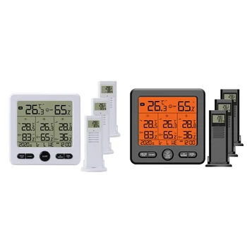  Meteorológiai állomás Beltéri / kültéri vezeték nélküli érzékelők Digitális hőmérő Higrométer LED LCD kijelző hőmérő