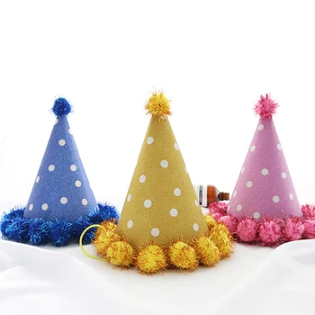 1PC Boldog születésnapot party kalapok Pöttyös születésnapi kalap DIY aranyos kézzel készített sapka korona zuhany baba dekoráció fiú lány ajándékok kellékek