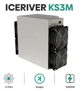 Q AUTHENTIC ICERIVER KS3M Kaspa KAS Asic Miner 6Th/s 3400W ( Energiafogyasztás ) QQ kábellel
