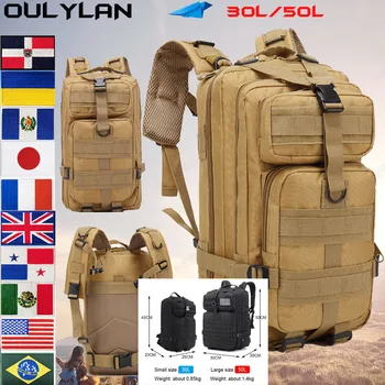 OULYLAN 900D Nylon Camping taktikai hátizsák Katonai táskák Nagy kapacitású vízálló vadászat Trekking horgász hátizsák 30L/50L