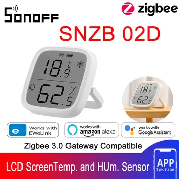 SONOFF SNZB-02D Zigbee LCD intelligens hőmérséklet-páratartalom érzékelő Zigbee 3.0 átjárókkal működik SONOFF ZBBridge Pro NSPanel Pro