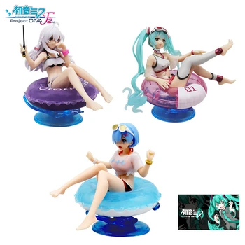 Hatsune Miku Anime figura Aqua Float Lány Elaina Figura Modell Kawaii Ülő úszógyűrű lány figura Gyűjthető játékok Gyerek ajándék