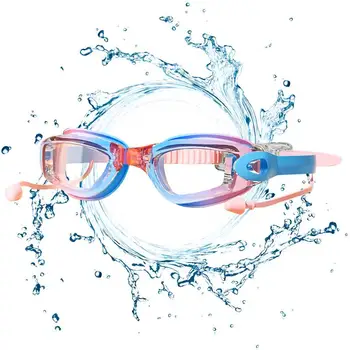Fiú úszószemüveg Búvárszemüveg széles nézet Állítható szíj 100 UV-védelem Nincs szivárgásgátló karc- és ködvédő medence szemüveg Gyerekek