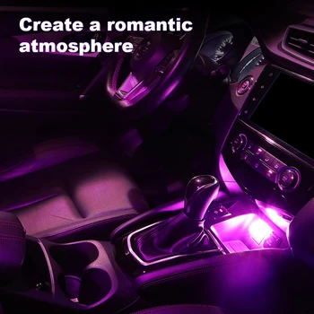 USB dugó Autós lámpa Mini LED színes környezeti fény Neon belső lámpák Auto Atmosphere Light Computer Hordozható autó tartozék
